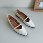 Yona Mary Jane Pointed Shoes (Cream White)