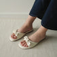 Odette Cute Bow Sandals (Cream White)
