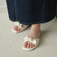 Odette Cute Bow Sandals (Cream White)