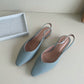 Ezra Slingback Flat Sandals (Blue)
