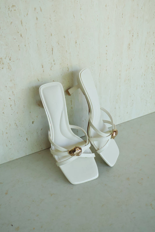 Terra Gold-Metallic Heels (Cream White)