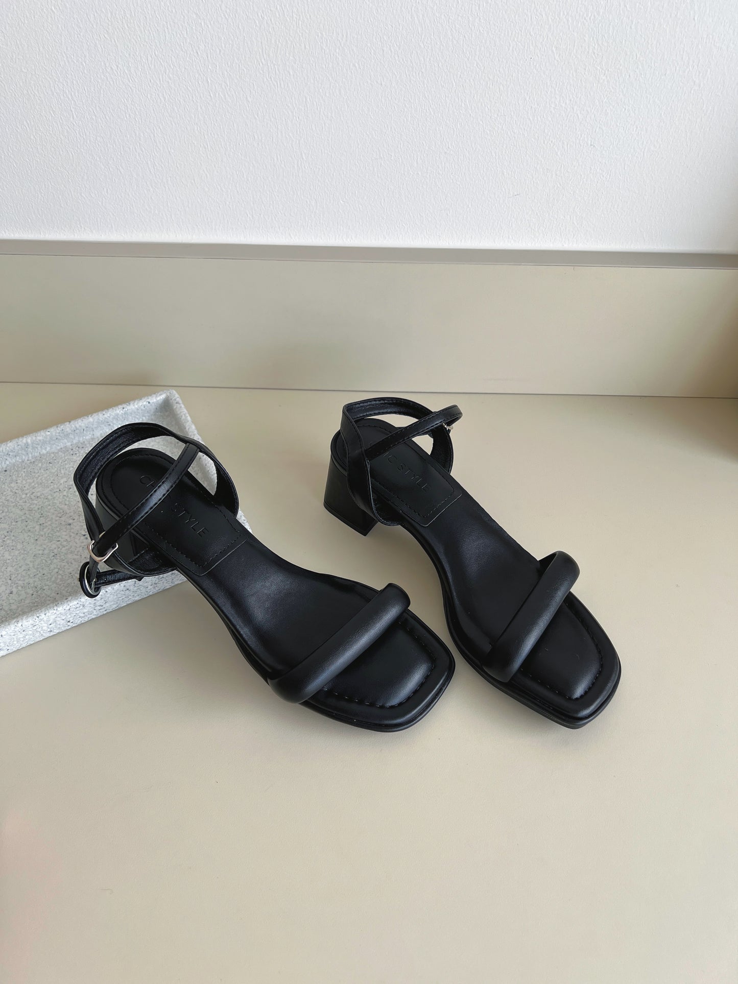 Kristela Cushion Block Heel (Black)