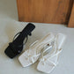 Kelly Glossy Strappy Heels (Black)
