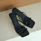 Kelly Glossy Strappy Heels (Black)