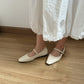 Jolene Mary Jane Flats (Cream White)