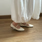 Jolene Mary Jane Flats (Cream White)