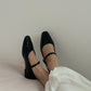 Jolene Mary Jane Flats (Black)