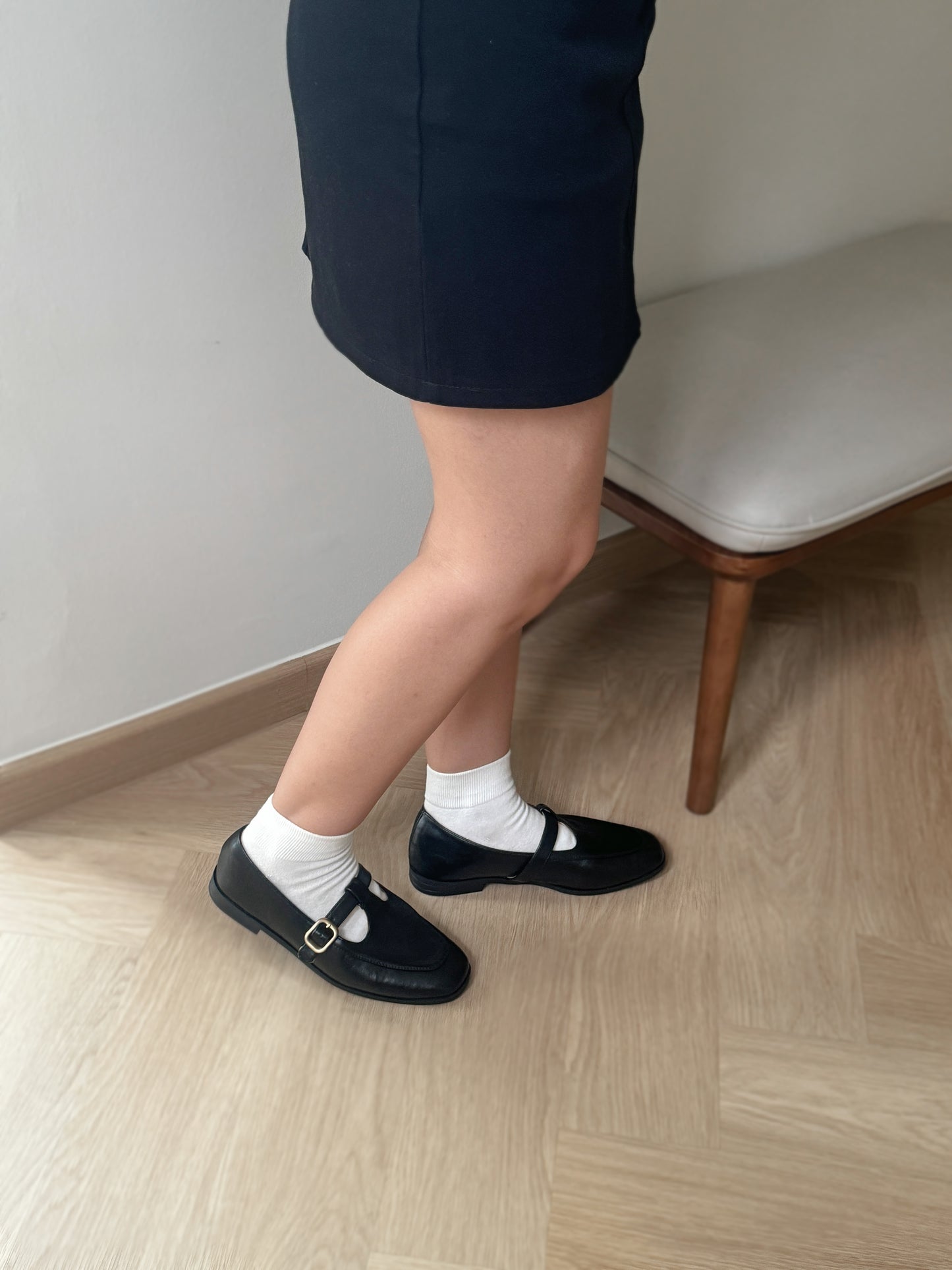 Raven Buckled Flat Loafers (Black)