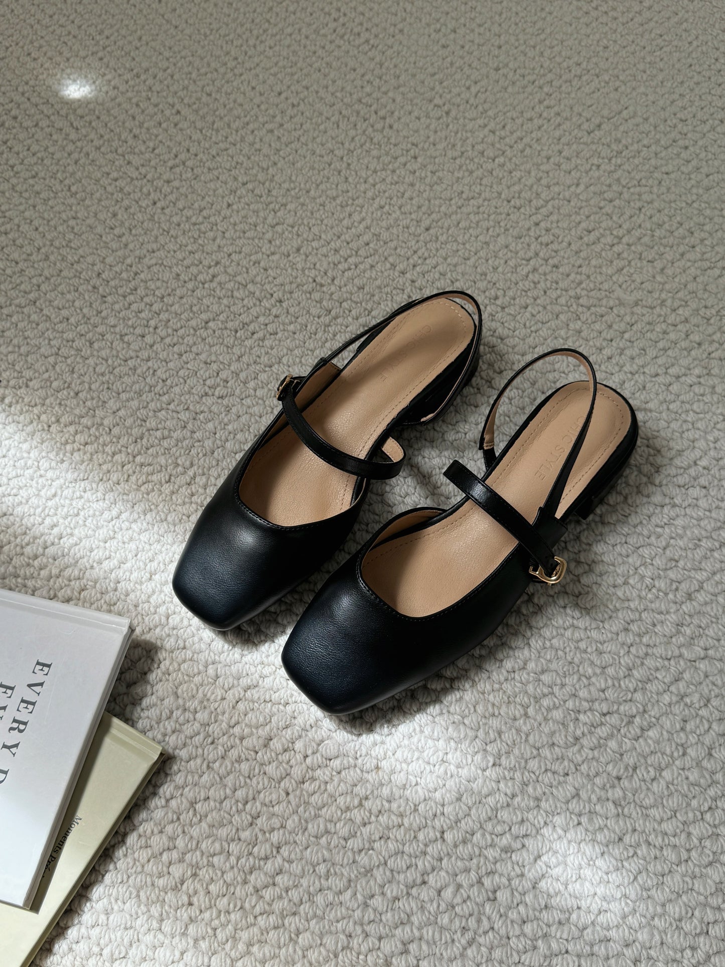 Danica Slingbacks Low Heels (Black)