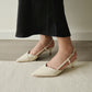 Joelle Pointed High Heels Pump (Cream White)