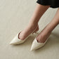 Joelle Pointed High Heels Pump (Cream White)