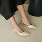 Joelle Pointed High Heels Pump (Cream White)