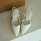 Joelle Pointed High Heels Pump (Cream White)