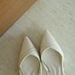 Joelle Pointed High Heels Pump (Cream White)