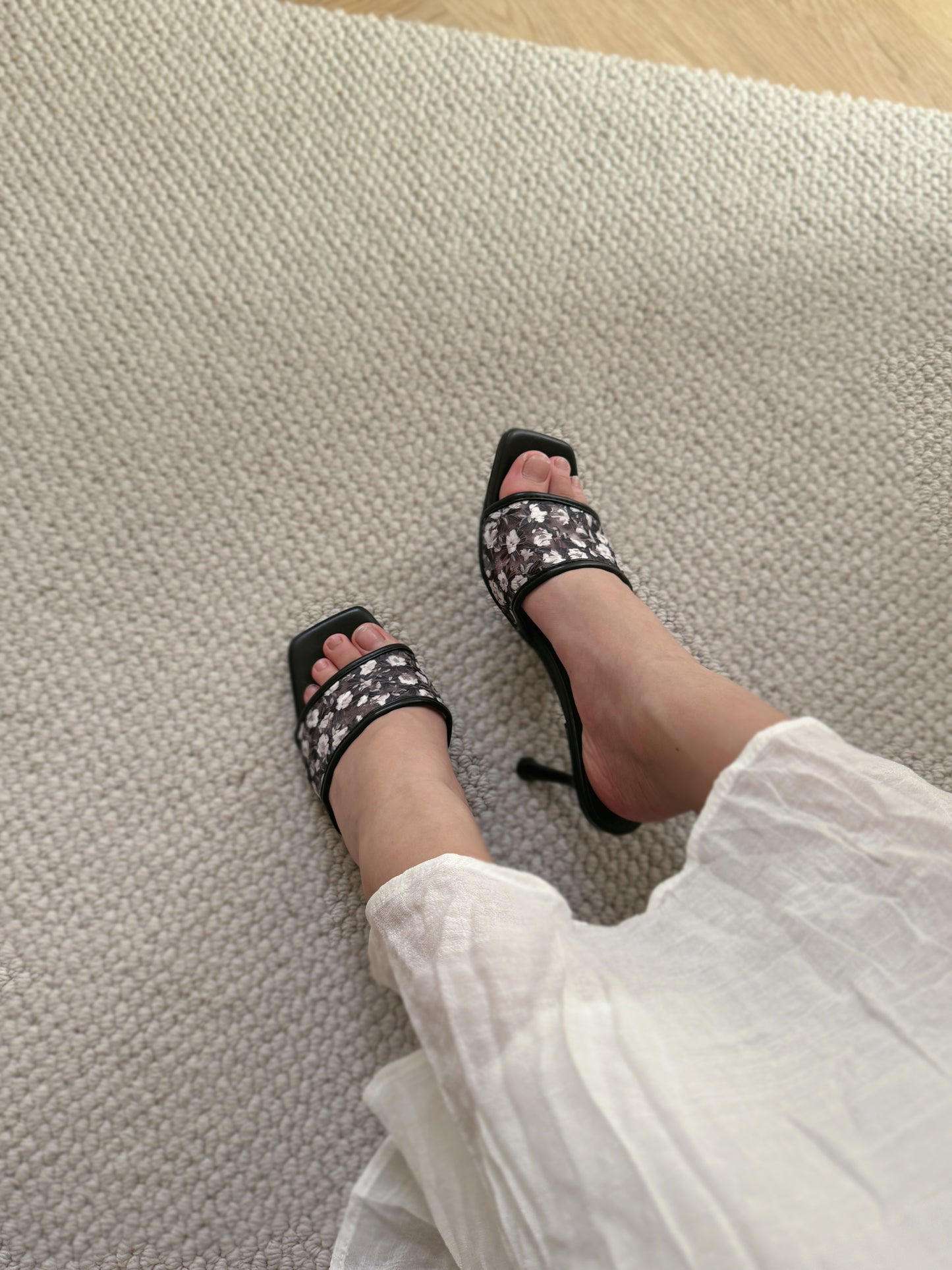 Chun Embroidered Heels (Black)