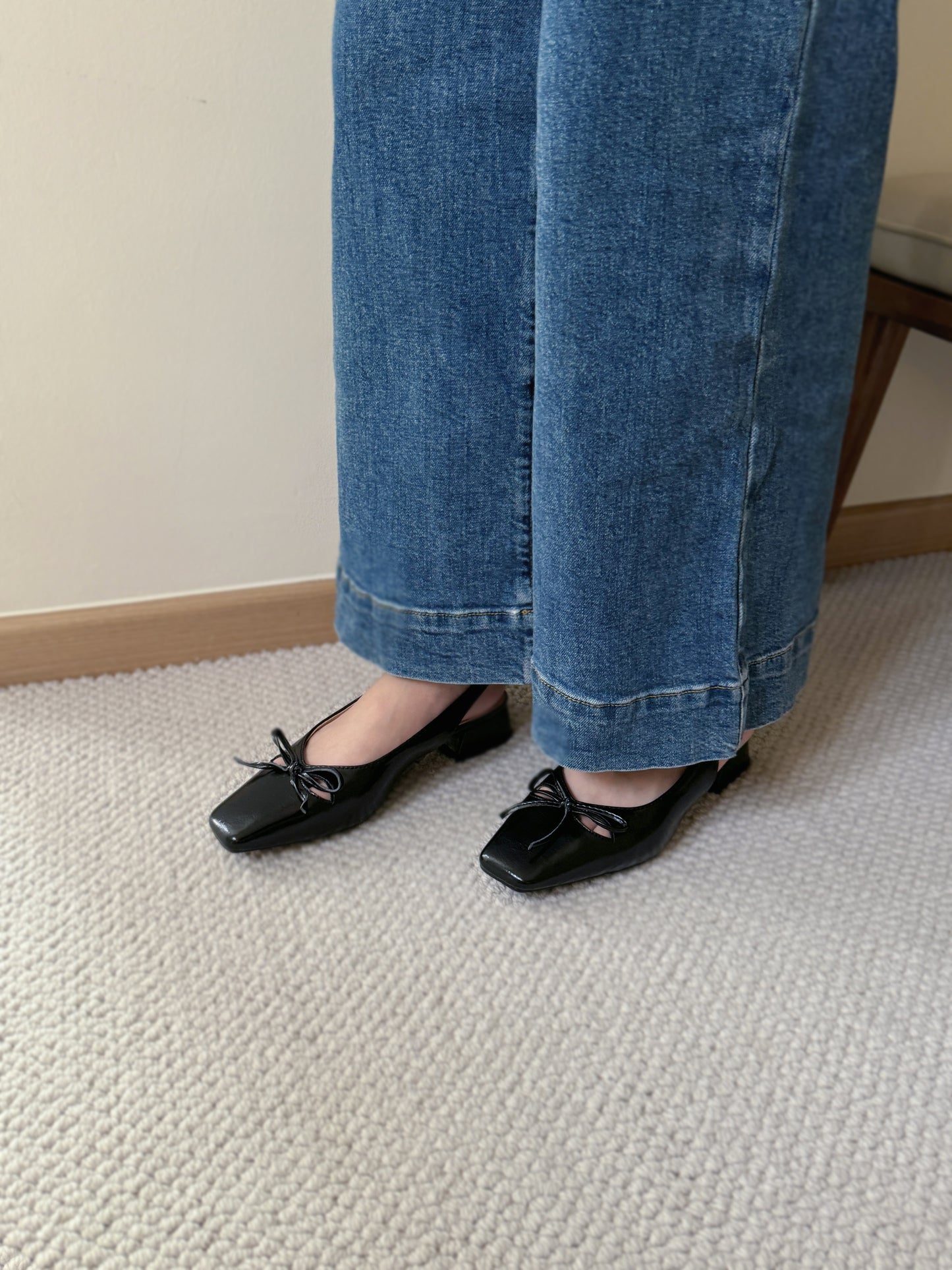 Jersey Bow Slingback Heels (Black)