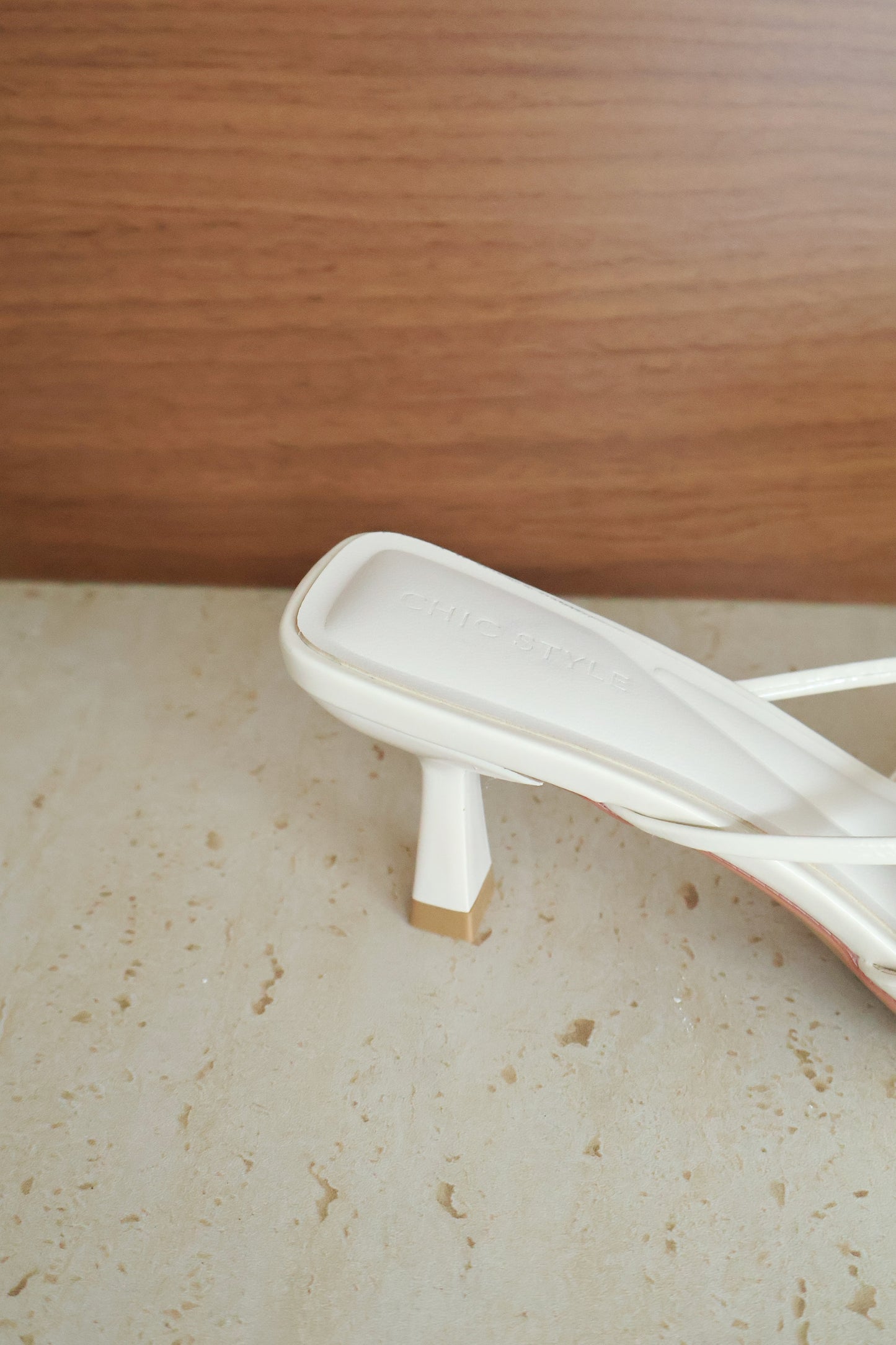 Yunice Bow Strappy Heels (Cream White)
