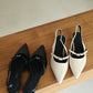 Liza Pointed Slingback Flats (Black)