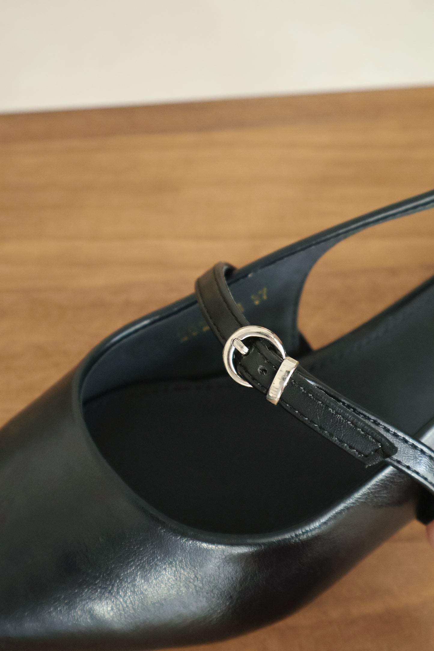 Liza Pointed Slingback Flats (Black)