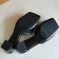 Rose Slip On Middle Heels (Black)