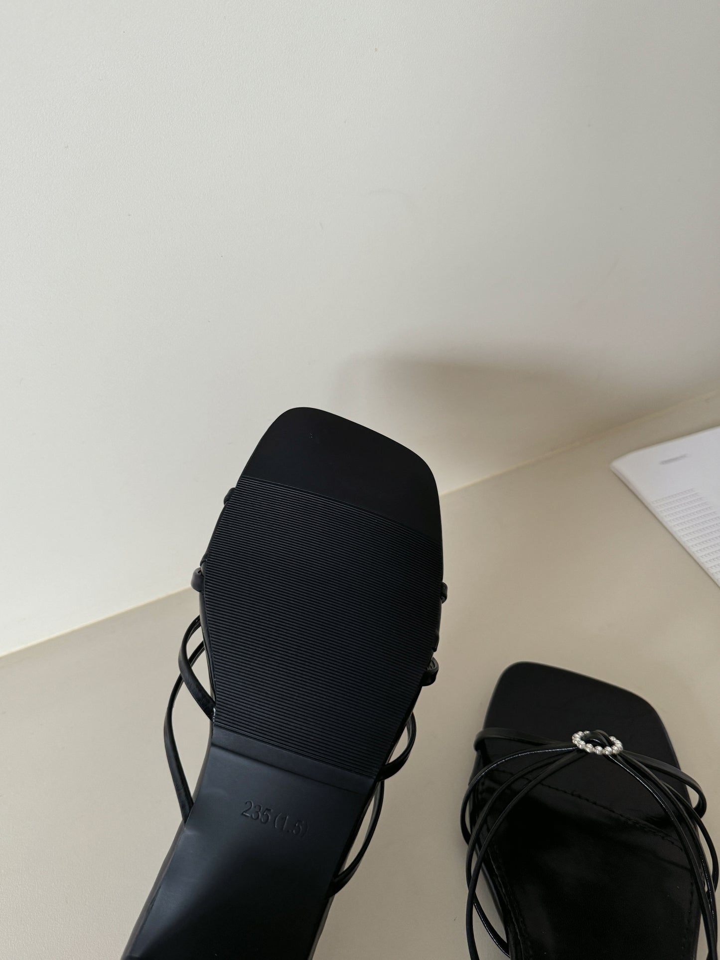 Willa Rhinestone Buckle Heels (Black)