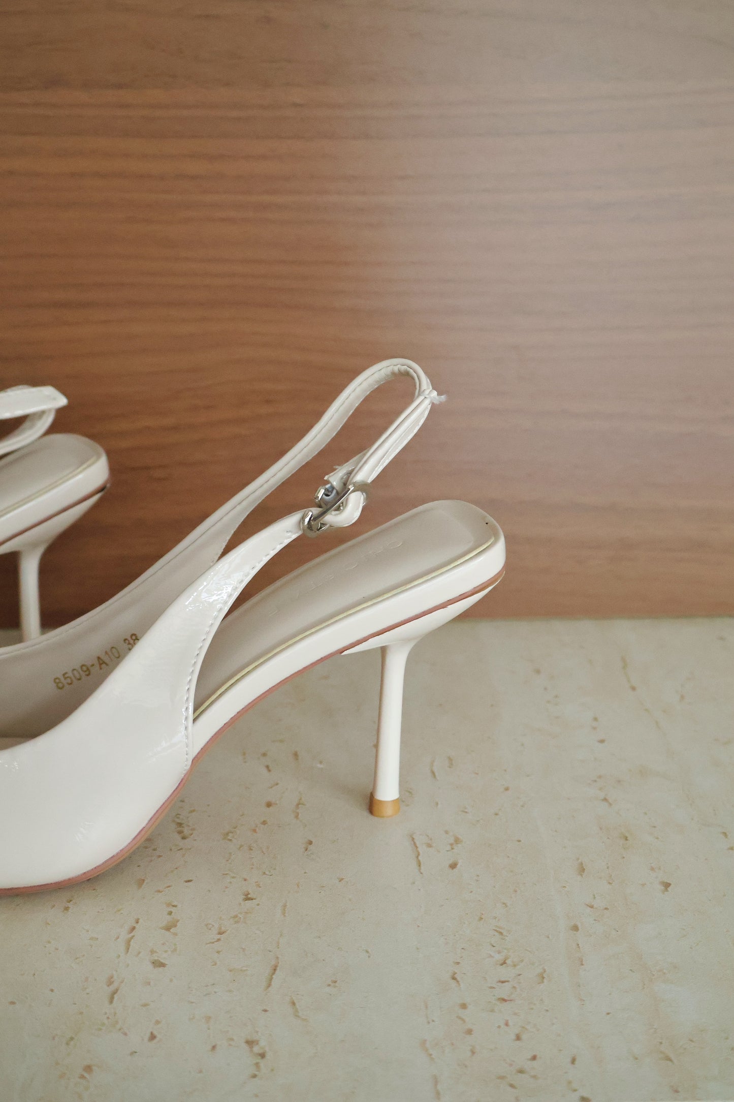Aurelia Pointed Slingback Heels (Beige)