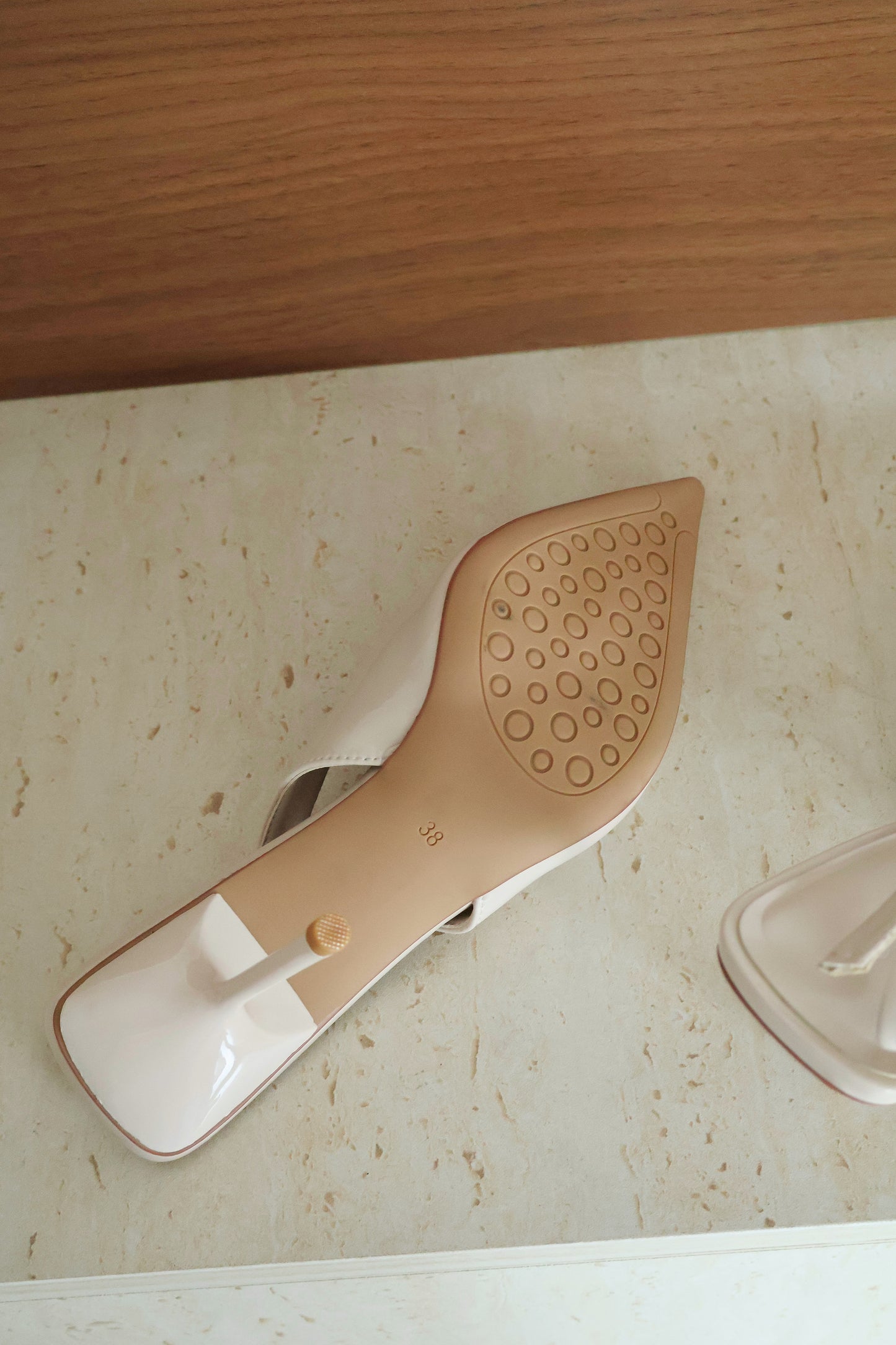 Aurelia Pointed Slingback Heels (Beige)