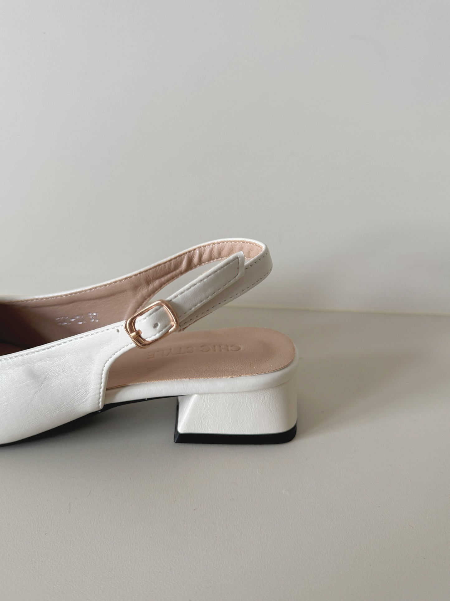 Jersey Bow Slingback Heels (Cream White)