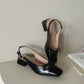 Jersey Bow Slingback Heels (Black)