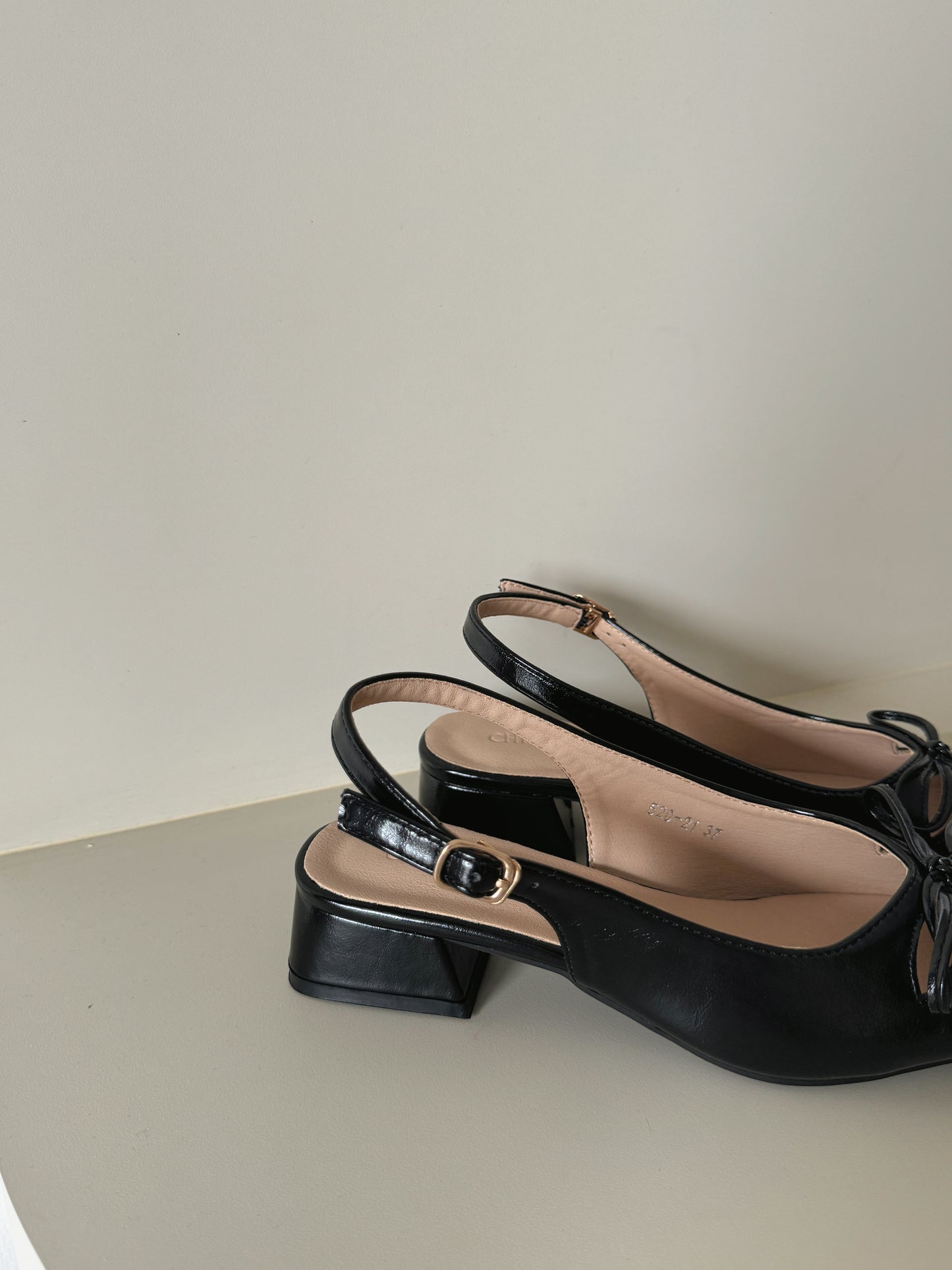 Jersey Bow Slingback Heels (Black)