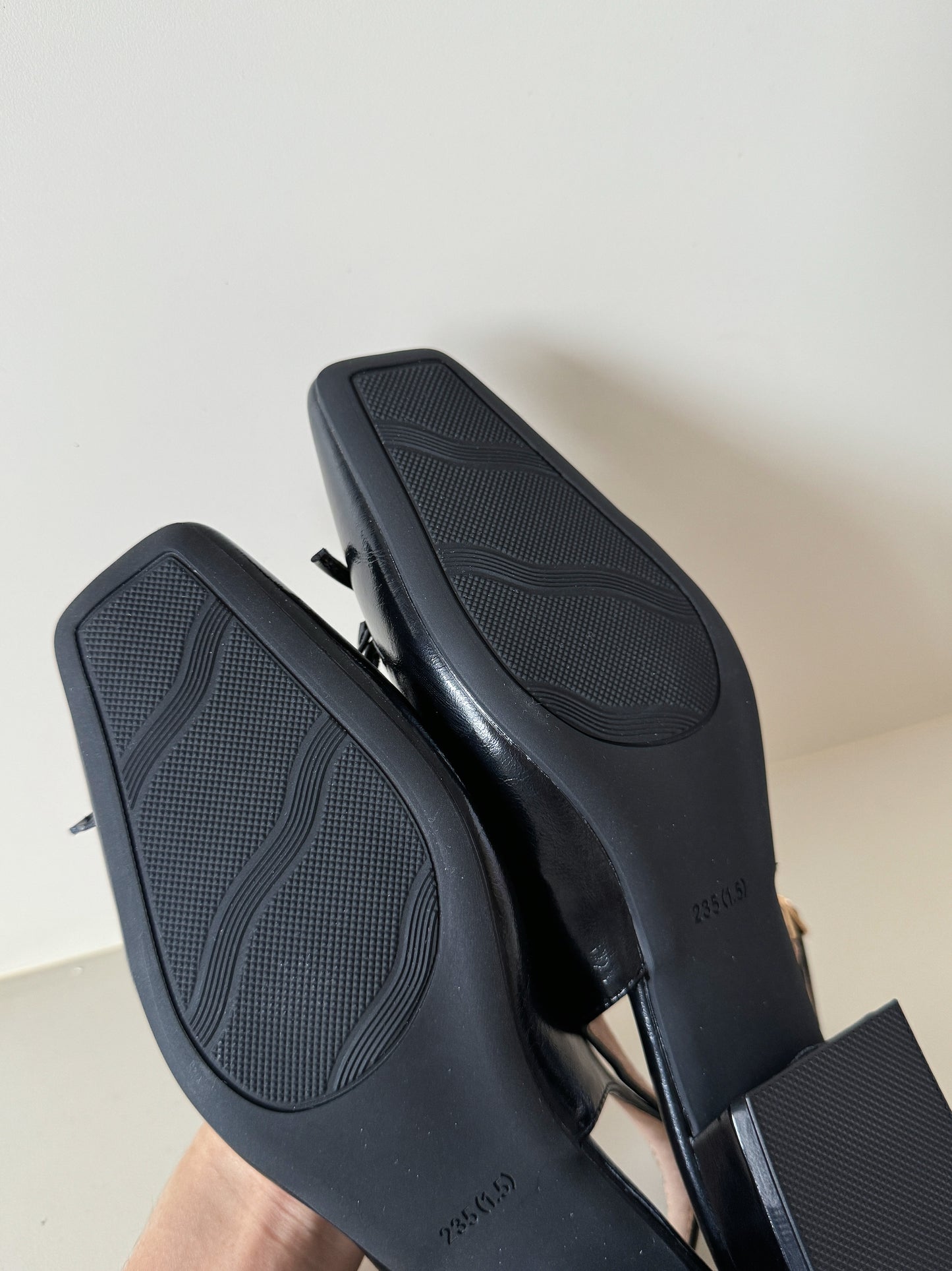 Jersey Bow Slingback Heels (Black)