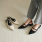 Liza Pointed Slingback Flats (Black)