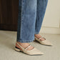 Liza Pointed Slingback Flats (Cream White)