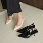 Aurelia Pointed Slingback Heels (Beige)