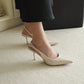 Aurelia Pointed Slingback Heels (Beige)