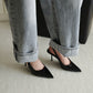 Aurelia Pointed Slingback Heels (Black)