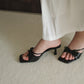 Yunice Bow Strappy Heels (Black)