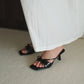 Yunice Bow Strappy Heels (Black)