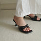 Yunice Bow Strappy Heels (Black)