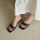Rose Slip On Middle Heels (Black)