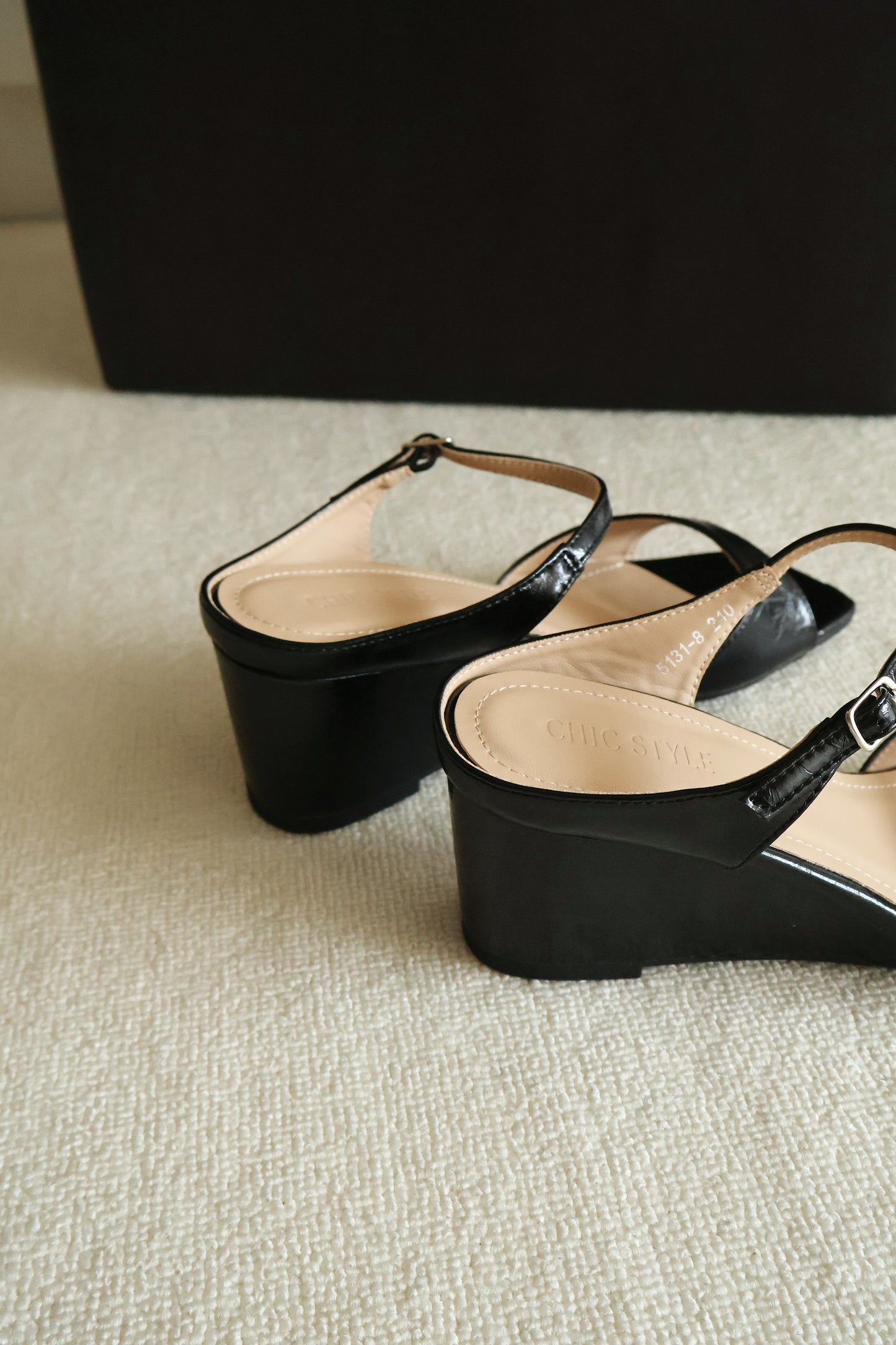 Asther Slip On Wedges (Black)
