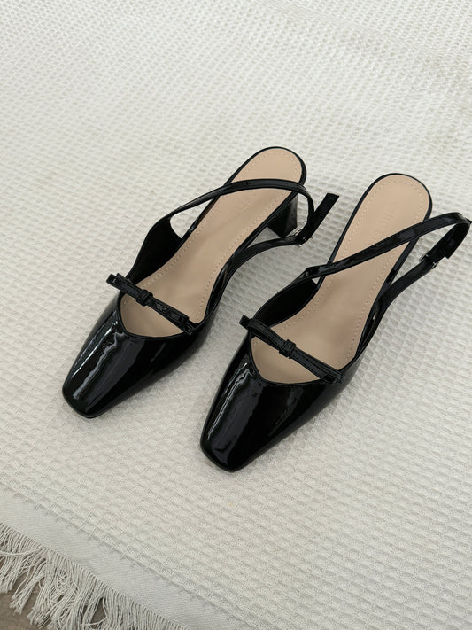 [Minor Defect] Size 39 Rica Slingback Heels in Black