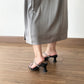 Klarra Rhinestone Strappy Heels (Black)