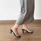 Klarra Rhinestone Strappy Heels (Black)