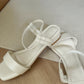 Tavia Slide Slingback Sandals (Cream White)