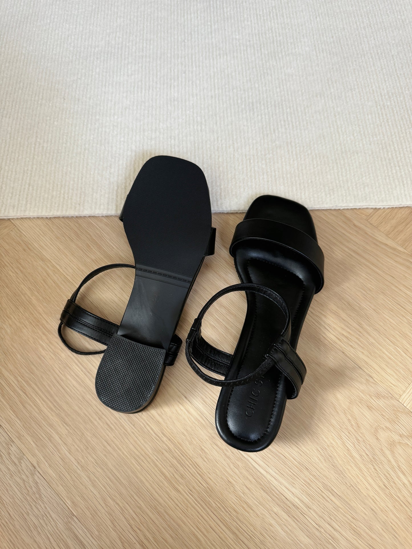 Tavia Slide Slingback Sandals (Black)