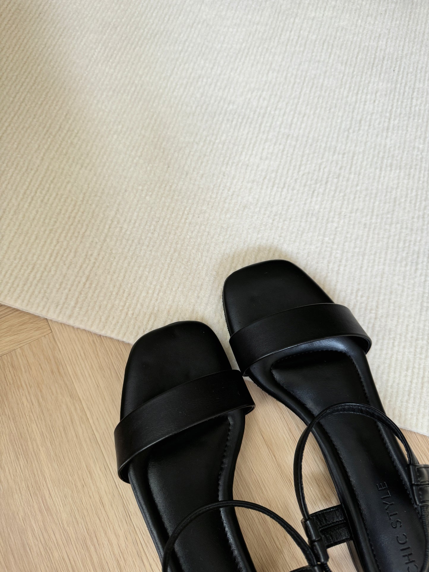 Tavia Slide Slingback Sandals (Black)