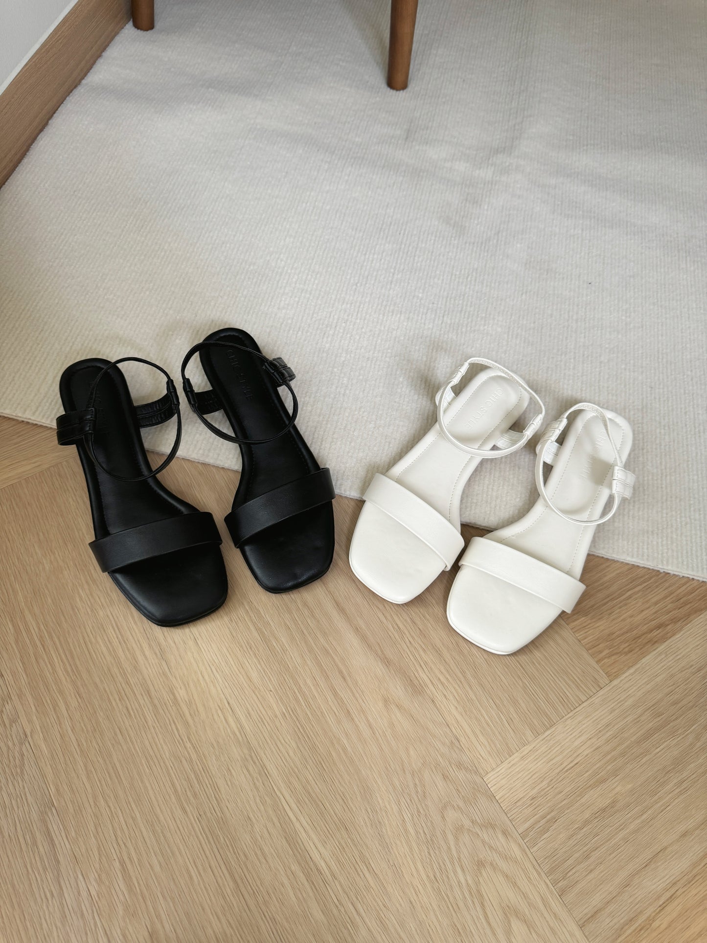 Tavia Slide Slingback Sandals (Black)