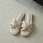 Evette Soft Pleated Sandals (Cream White) (Slim feet only)