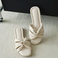 Evette Soft Pleated Sandals (Cream White) (Slim feet only)